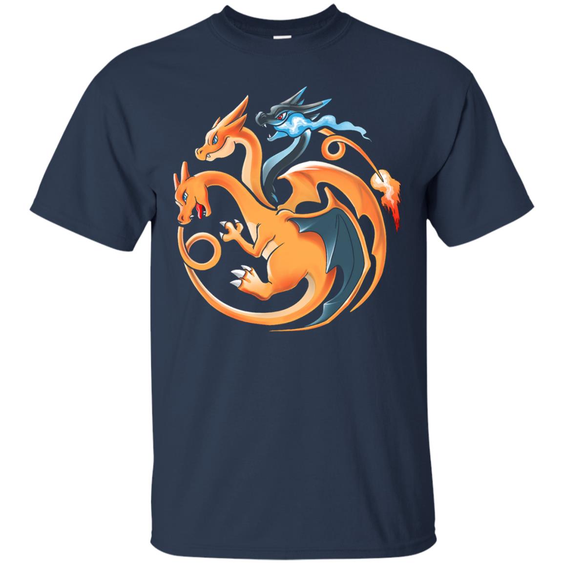 Wistitee Fire Flying And Dragon Shirt Navy