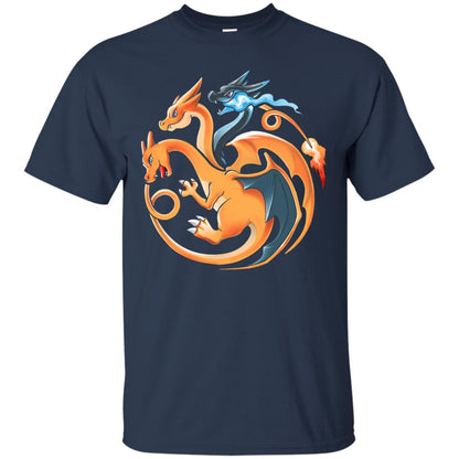 Wistitee Fire Flying And Dragon Shirt Navy
