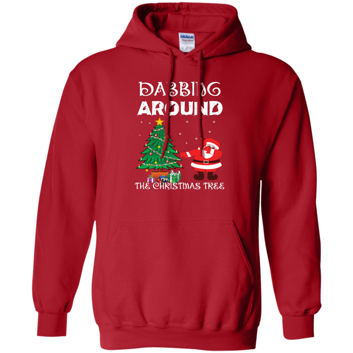 Christmas T-Shirt Dabbing Around The Christmas Tree Red