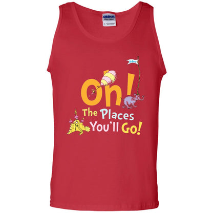 Read Across America Day T-shirt Dr. Seuss Oh The Places You_ll Go Red