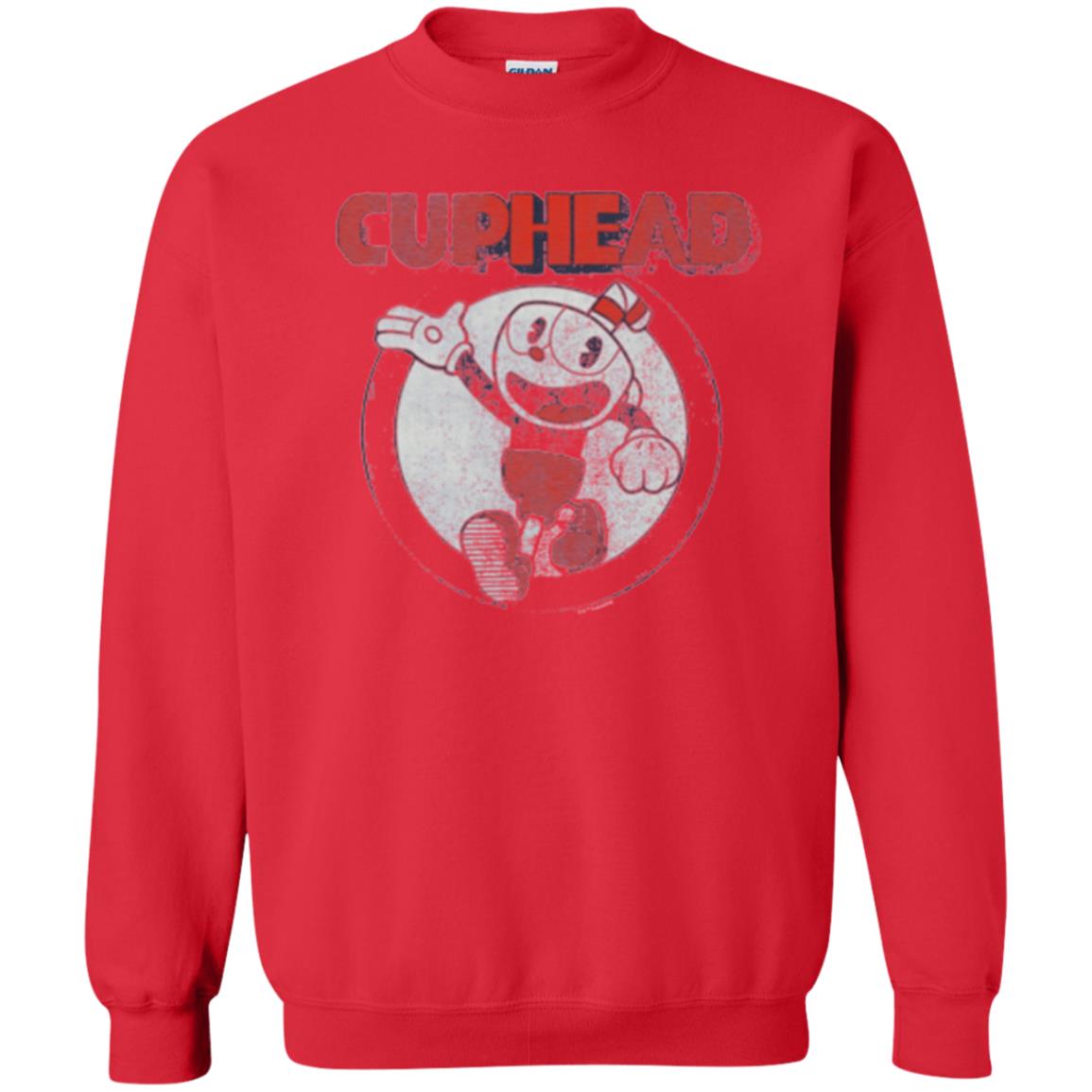 Cuphead T-shirt Cuphead Waving Circle Portrait Red