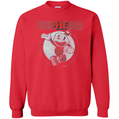 Cuphead T-shirt Cuphead Waving Circle Portrait Red