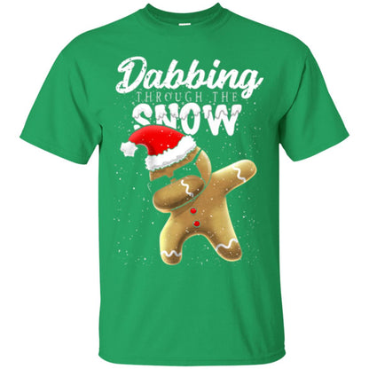 Dabbing Gingerbread T-shirt Dabbing Through The Snow Irish Green
