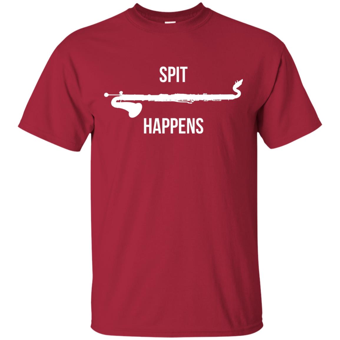 Funny Bass Clarinet T-shirt Spit Happens Cardinal