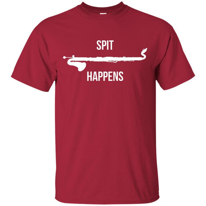Funny Bass Clarinet T-shirt Spit Happens Cardinal