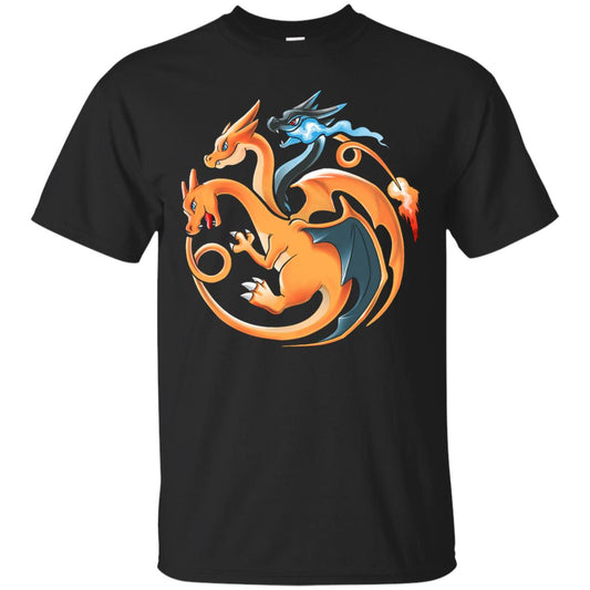 Wistitee Fire Flying And Dragon Shirt Black