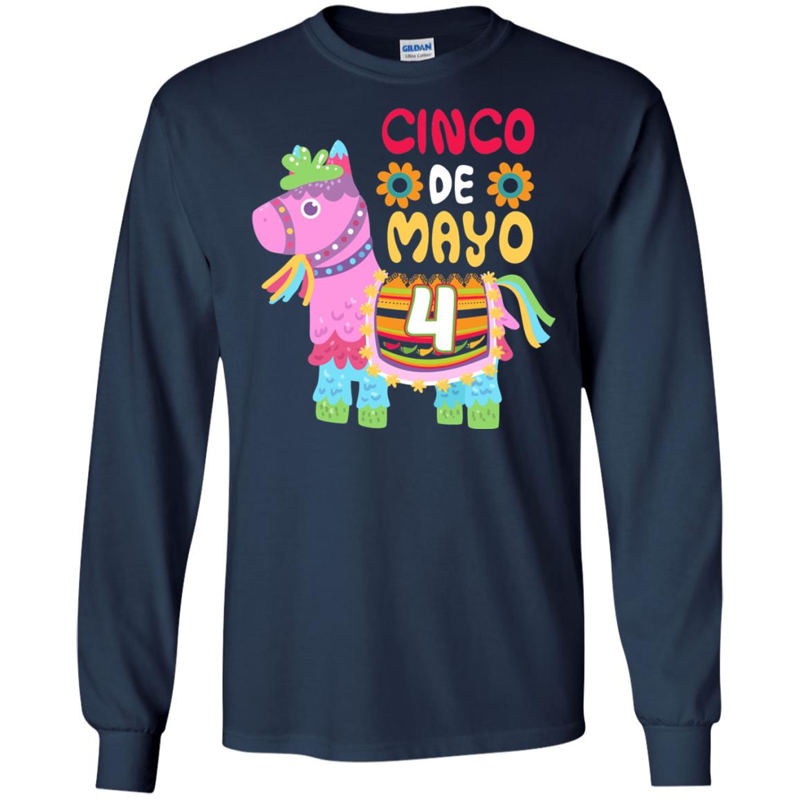 Cinco De Mayo Pinata Jockeys Horse Race 4th Birthday T-shirt Navy