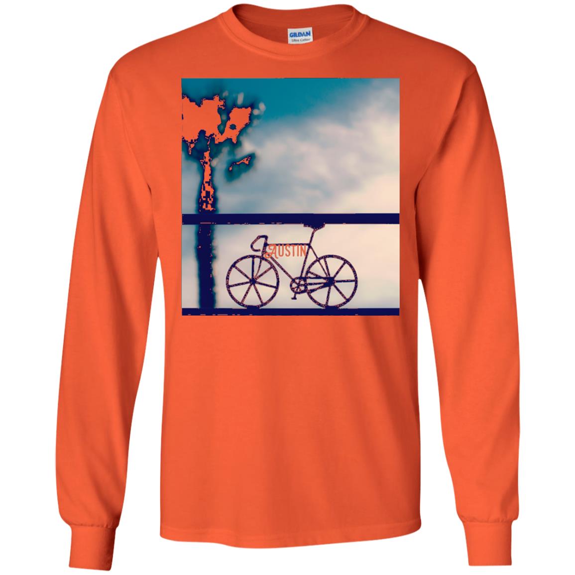 Biking In Austin T-shirt Orange
