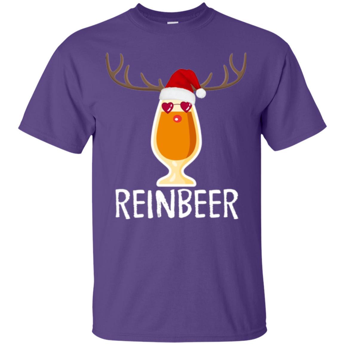 Beer Lover T-shirt Reinbeer Mery Christmas Purple