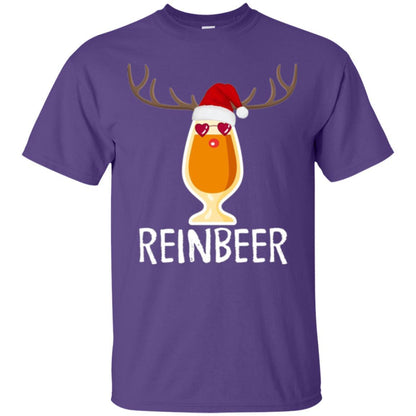 Beer Lover T-shirt Reinbeer Mery Christmas Purple