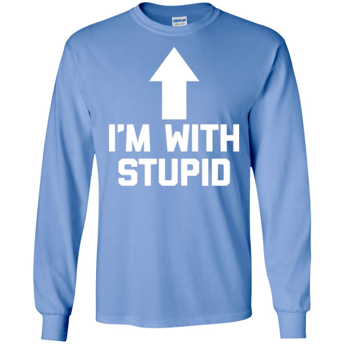 Im With Stupid T-shirt Carolina Blue