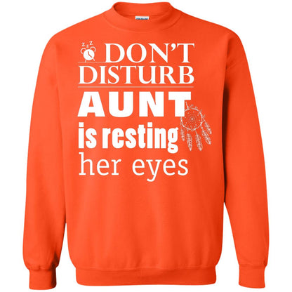 Don't Disturb Aunt Is Resting Her Eyes Funny Auntie Shirt Orange