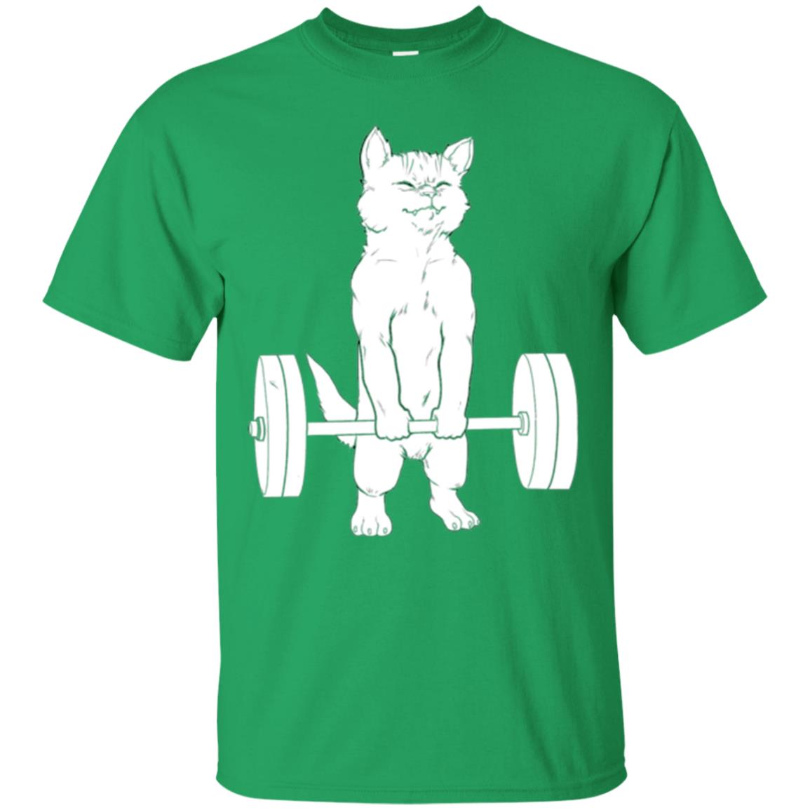 Gymming Lovers T-shirt Cat Deadlift Powerlifting Irish Green