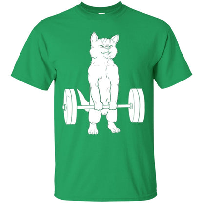 Gymming Lovers T-shirt Cat Deadlift Powerlifting Irish Green