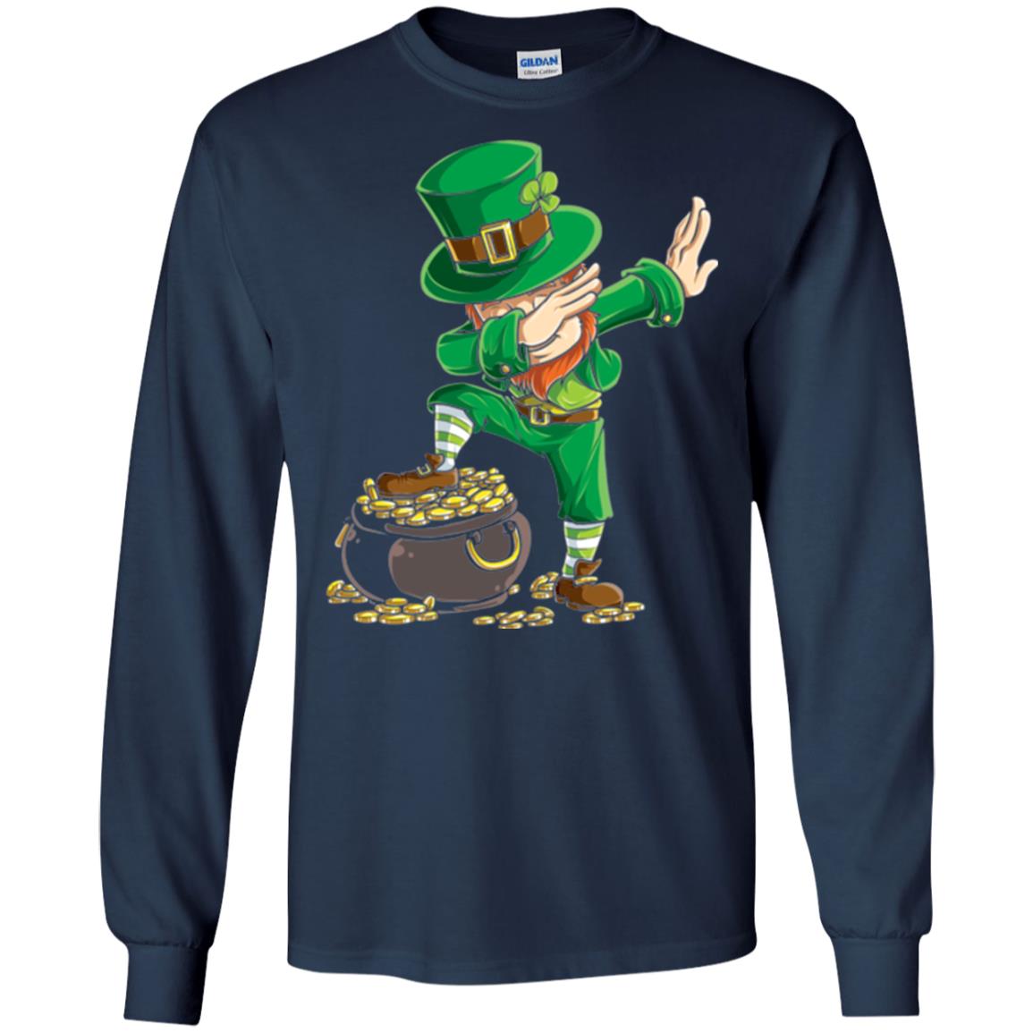 Dabbing Leprechaun Saint Patrick's Day T-shirt Navy