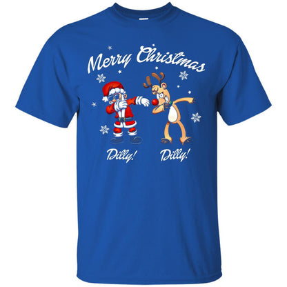 Christmas T-shirt Santa And Reindeer Dilly Dilly Royal