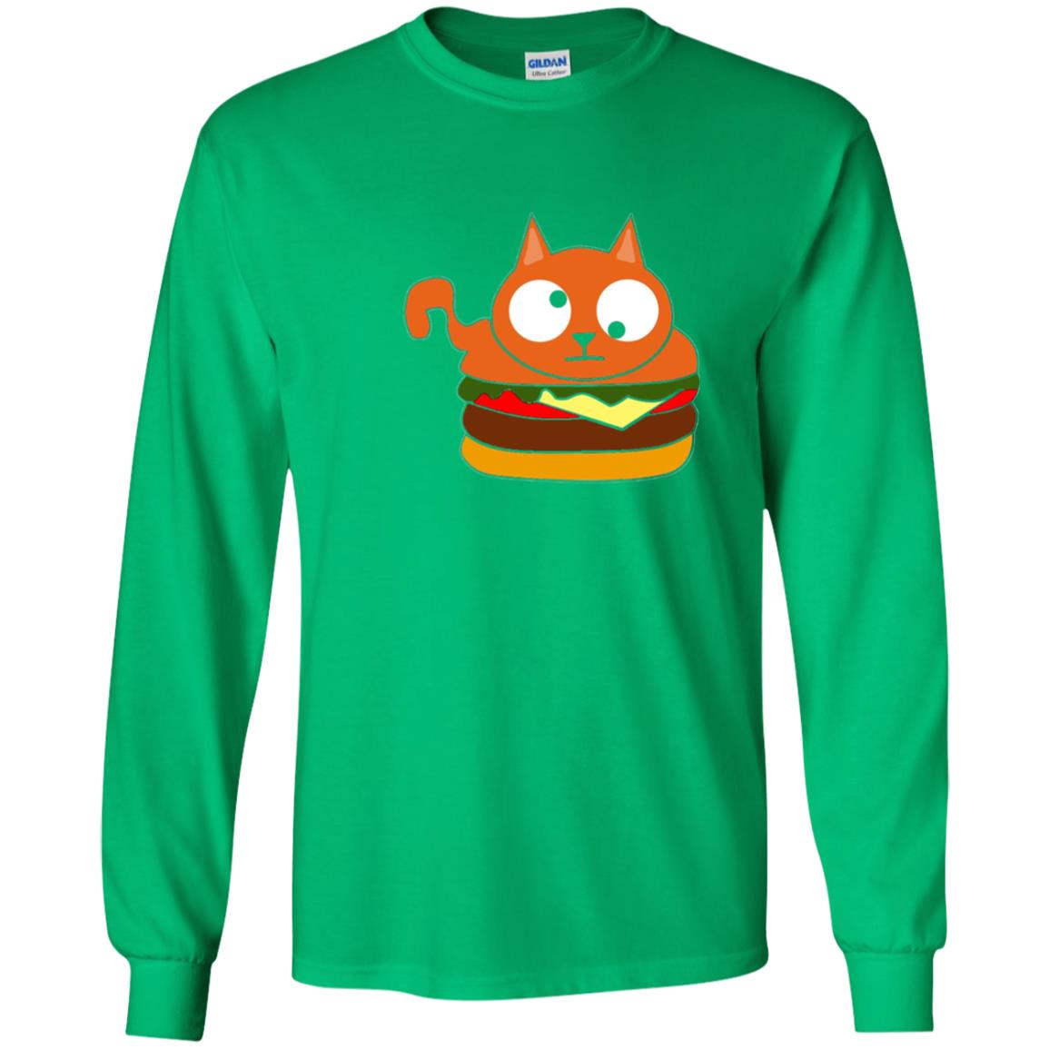 Chibi Kitty Burger Kawaii Cat Lovers Shirt Irish Green