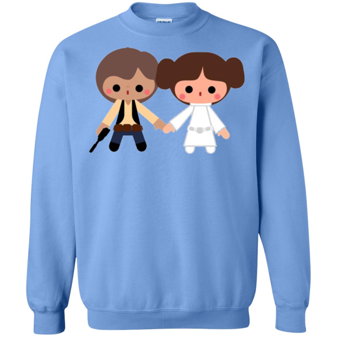 Cartoon T-shirt Han Solo Princess Leia Carolina Blue