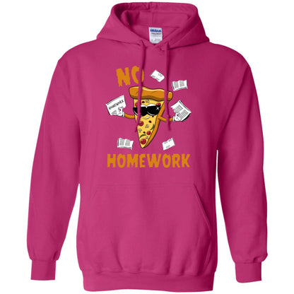 No Homework Funny Pizza Shirt Heliconia
