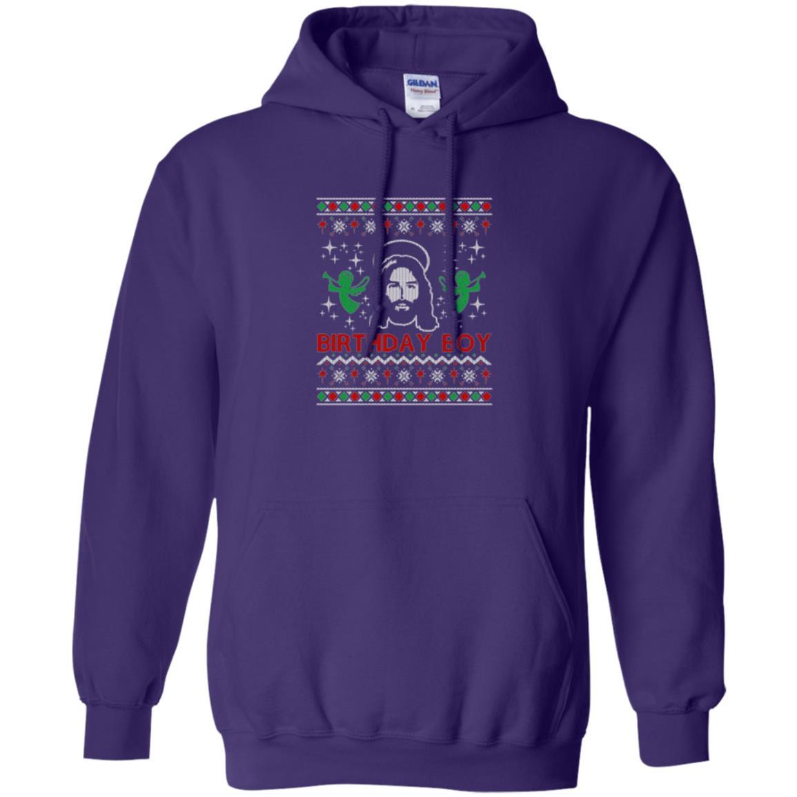 Christmas T-shirt Jesus Birthday Boy Ugly Christmas Sweater Purple