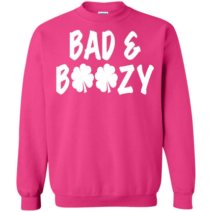Bad And Boozy St. Patrick_s Day T-shirt Heliconia
