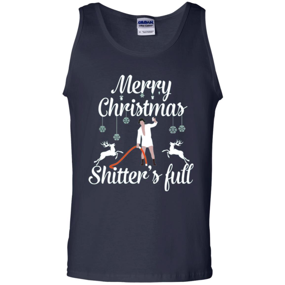 Christmas T-shirt Reindeer Merry Christmas Shitter's Full Navy
