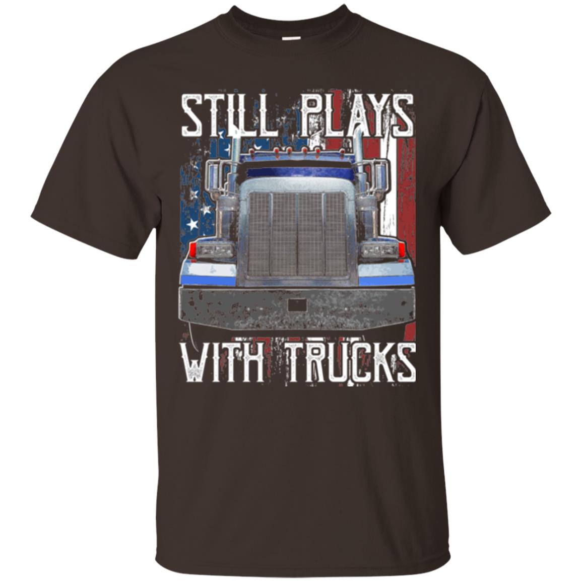 Trucker T-shirt Still Plays With Trucks Dark Chocolate