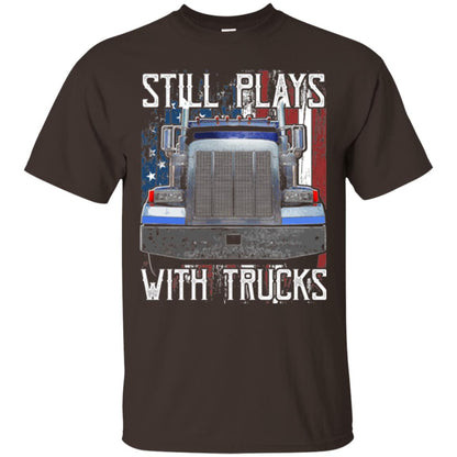 Trucker T-shirt Still Plays With Trucks Dark Chocolate