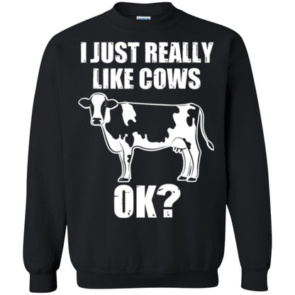 Cow Lovers T-shirt I Just Really Like Cows Ok Black