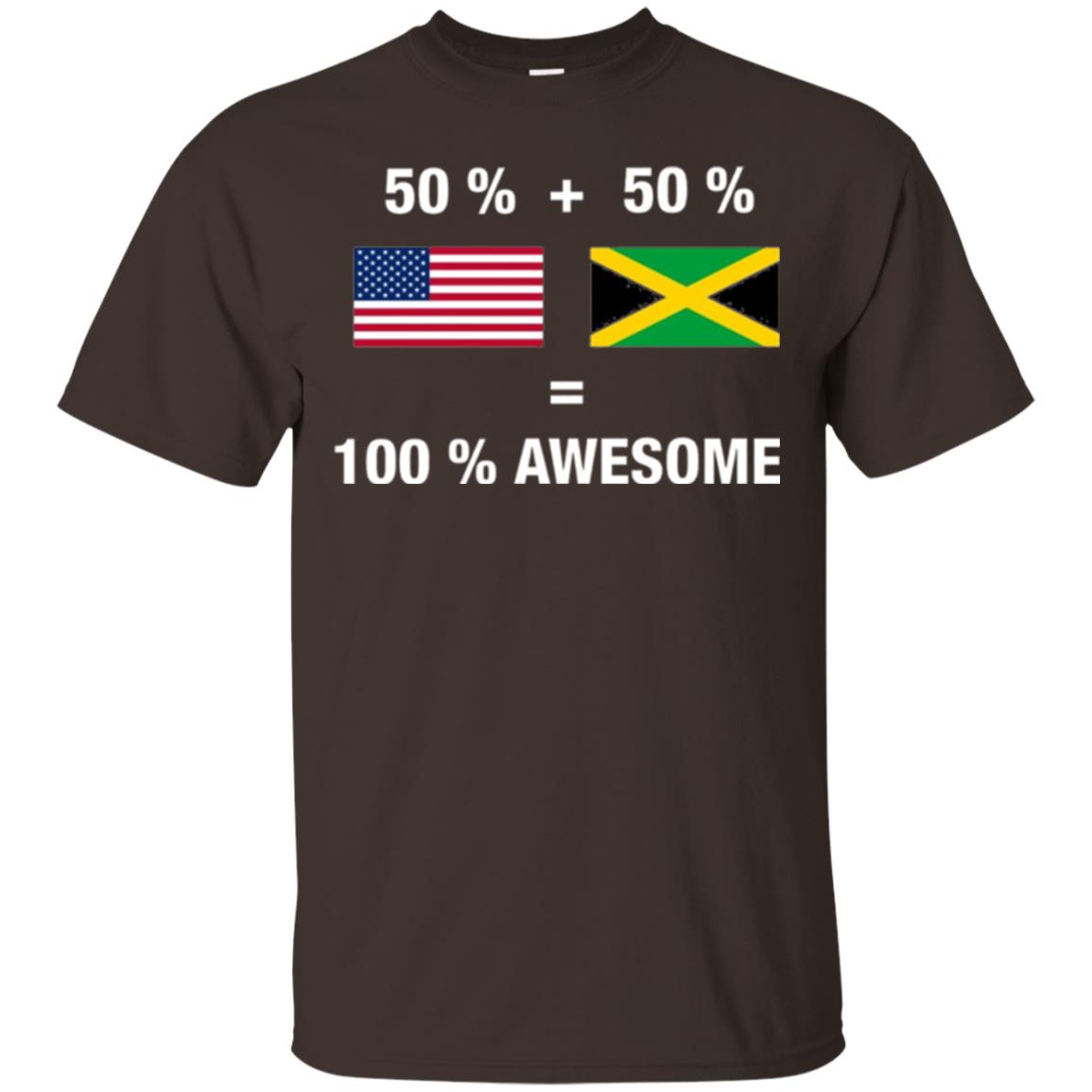 Half Jamaican Half American 100_ Jamaica Flag T-shirt Dark Chocolate