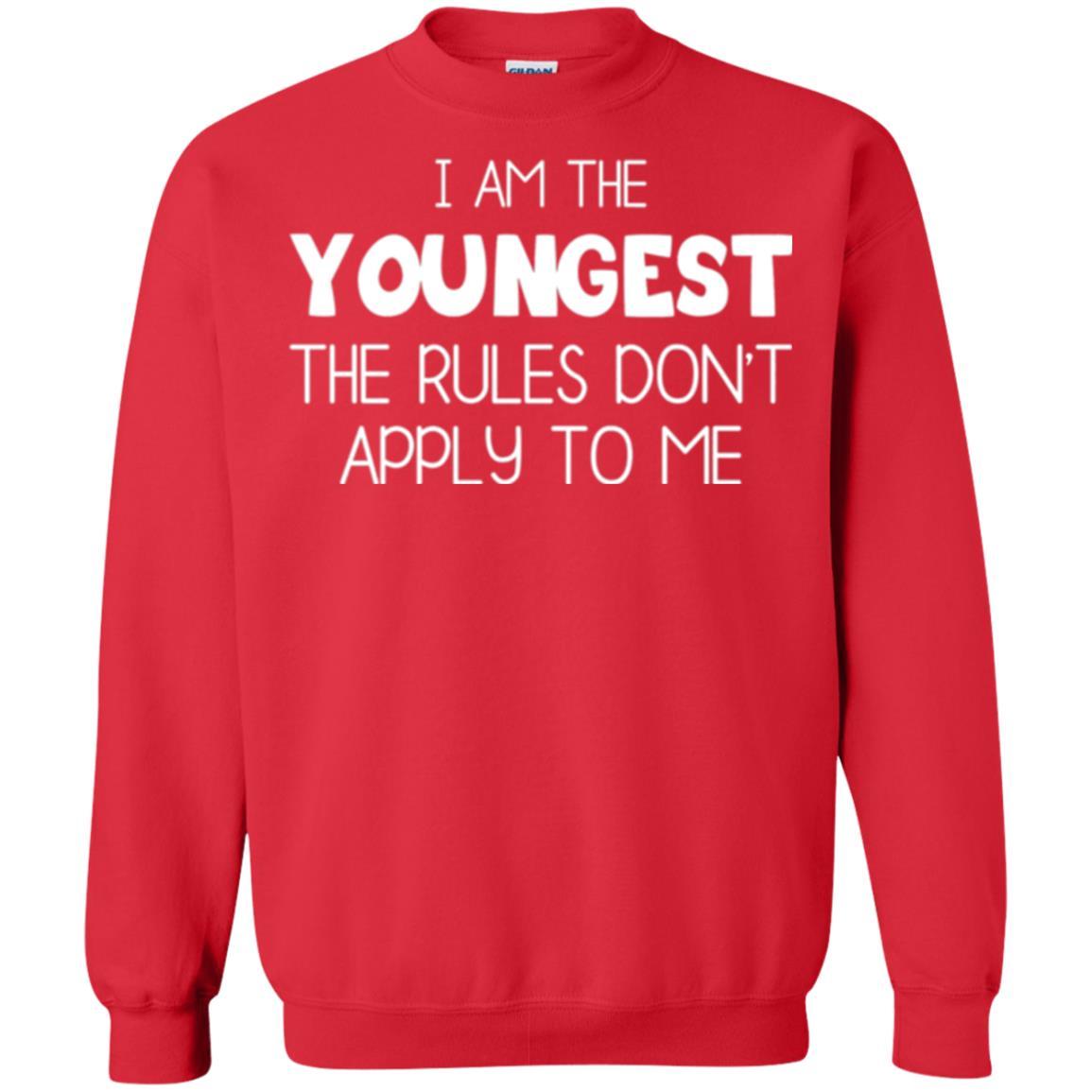 Family T-shirt I Am The Youngest The Rules Don't Apply To Me Red