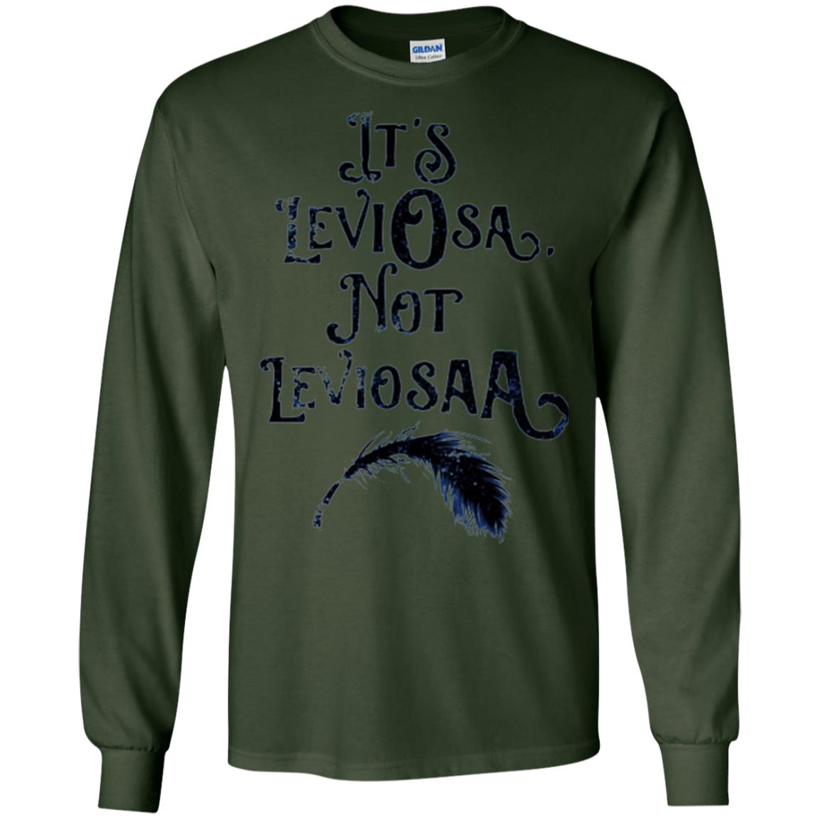 Feather Dirty Black T-shirt It_s Leviosa Not Leviosaa Forest Green