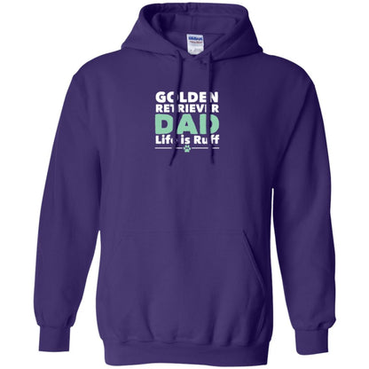 Daddy T-shirt Golden Retriever Dad Life Is Ruff Purple