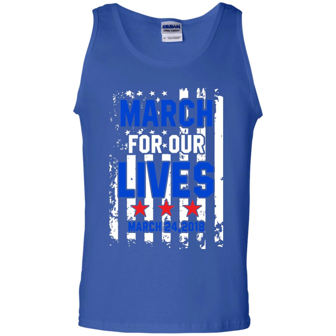 March For Our Lives With American Flag Gun Control T-shirt Royal