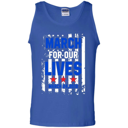 March For Our Lives With American Flag Gun Control T-shirt Royal