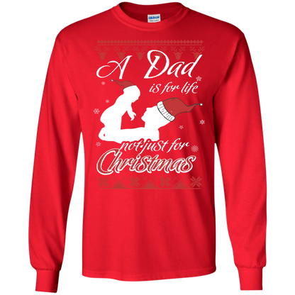 Family T-Shirt A Dad Is For Life Not Just For Christmas Red