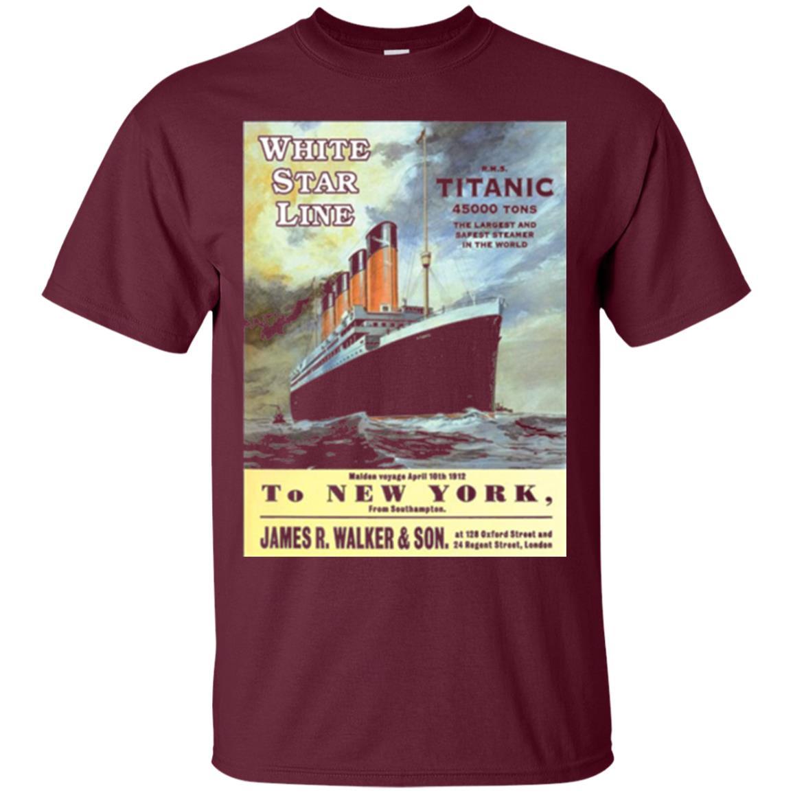 Film T-shirt Sailing Ship Cruise Vintage Poster Maroon