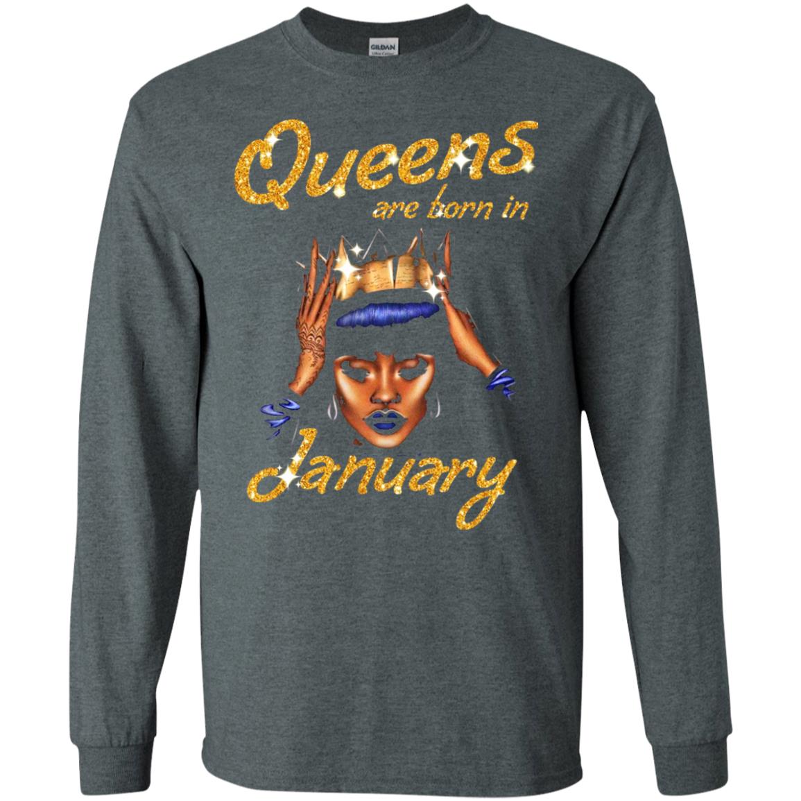 Birthday T-shirt Queens Are Born In January Dark Heather