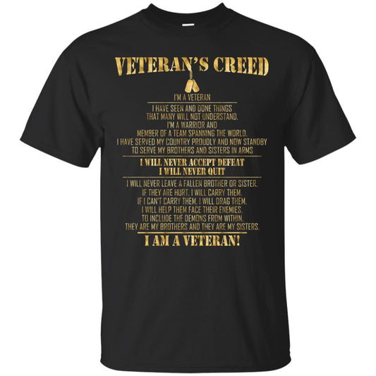 Veterans Creed Im A Veteran I Have Seen And Done Things That Many Will Not Understand Black