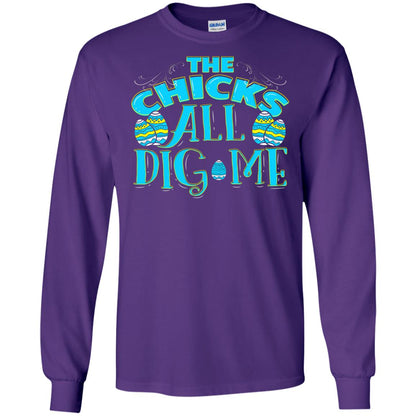 Cute Easter Shirts The Chicks All Dig Me Purple