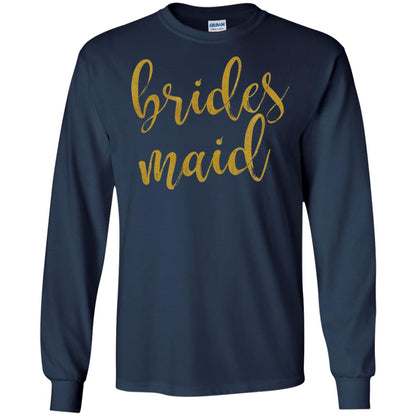 Bridesmaid Gold Glitter Bridal Shower T-shirt Navy