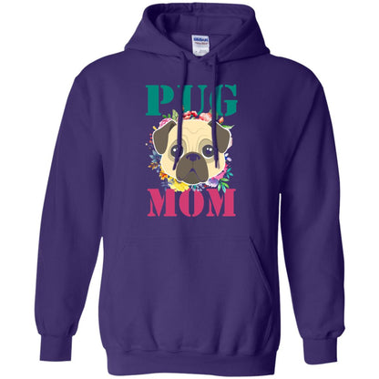 Floral Pug Mom T-shirt Puppy Pet Lover Purple