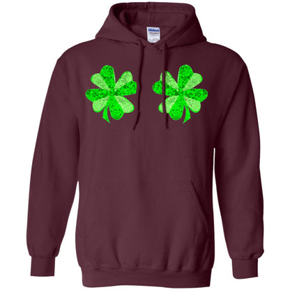 Funny Shamrock Boobs St Patricks Day T-shirt Maroon