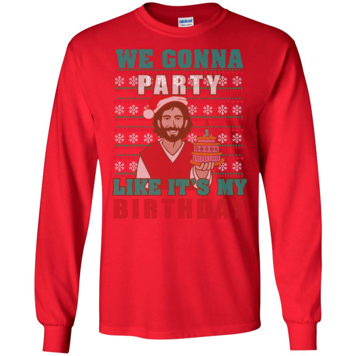 Brithday T-shirt We Gonna Party Like It's My Birthday Red