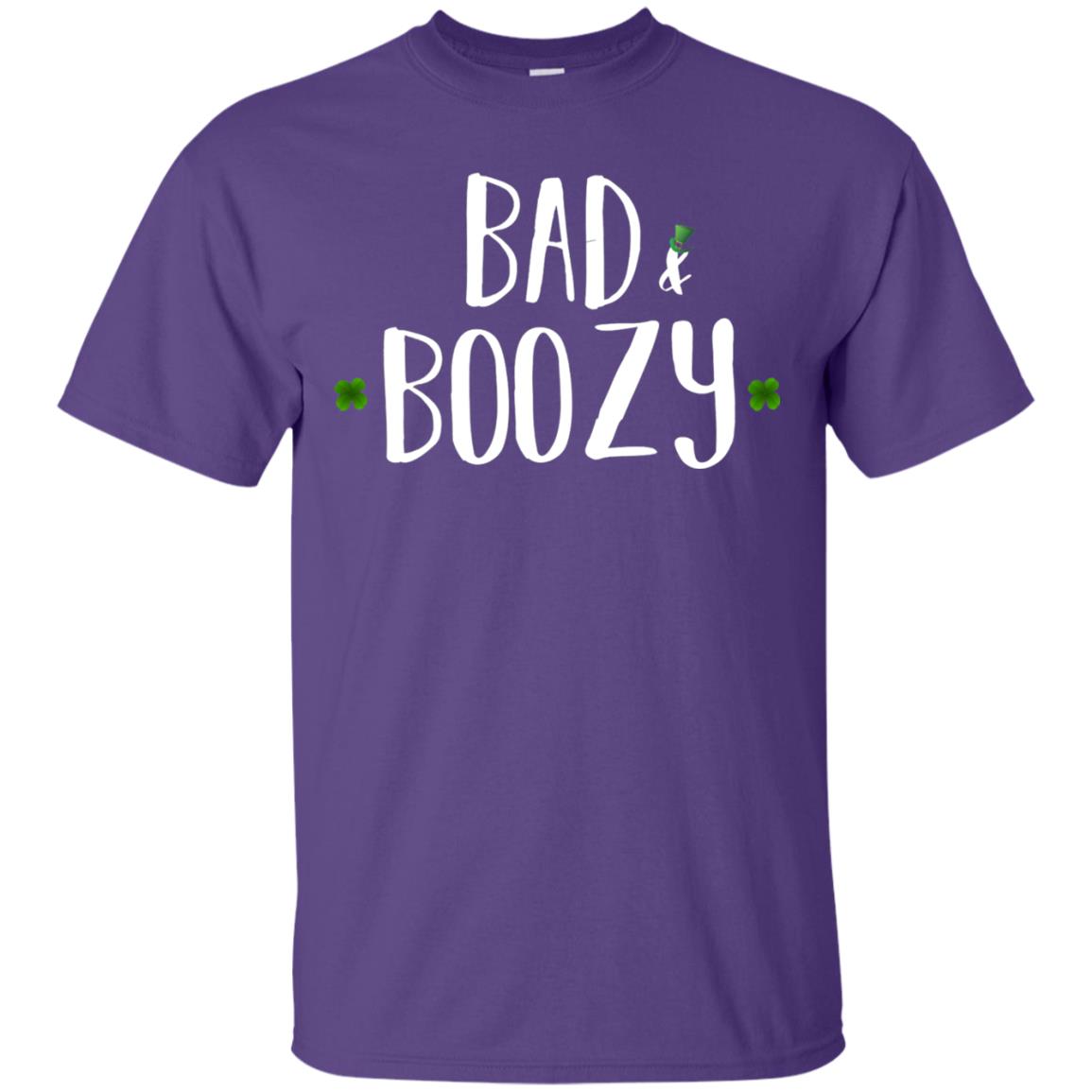 Bad And Boozy Funny Saint Patrick Day T-shirt Purple