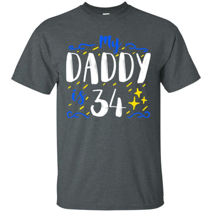 My Daddy Is 34 34th Birthday Daddy Shirt For Sons Or Daughters Dark Heather