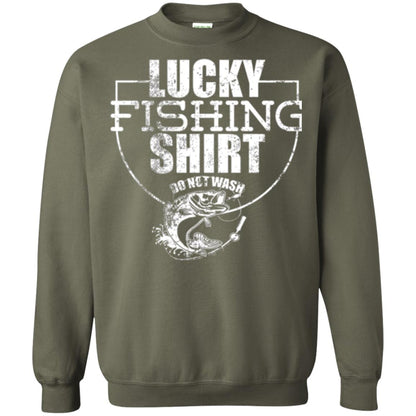 Fisherman T-shirt Lucky Fishing Shirt Do Not Wash Military Green