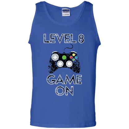 Level 8 Game On 8th Birthday Gift T-shirt Royal