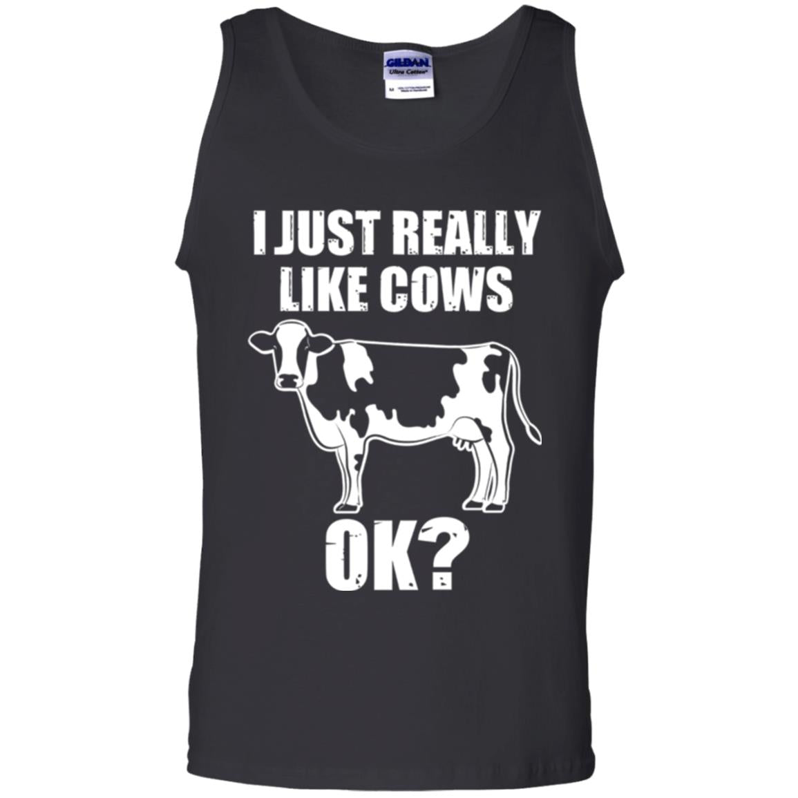 Cow Lovers T-shirt I Just Really Like Cows Ok Black