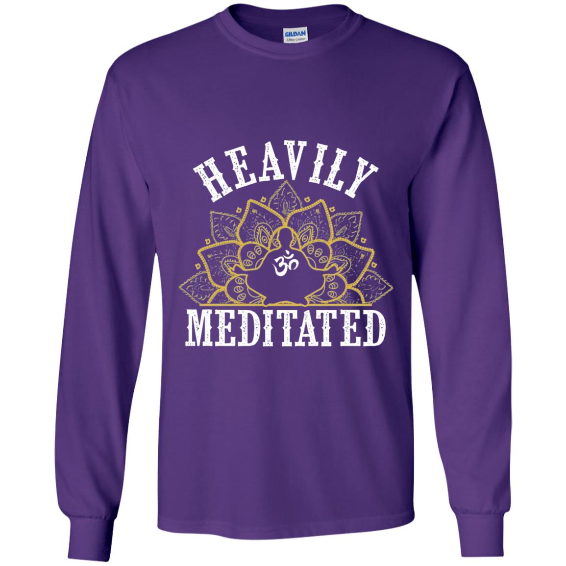 Funny Heavily Meditated Yoga Meditation T-shirt Purple